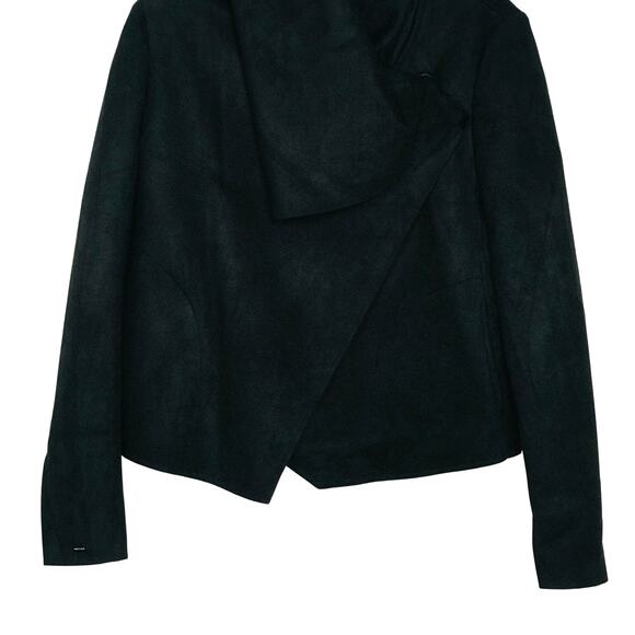 Anne Klein Faux Suede Waterfall Jacket Black Small - Picture 4 of 8